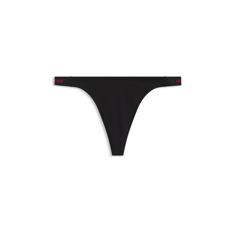 HUGO Stretch-cotton thong with branded waistband