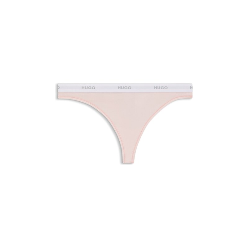 HUGO Stretch-cotton thong with logo waistband
