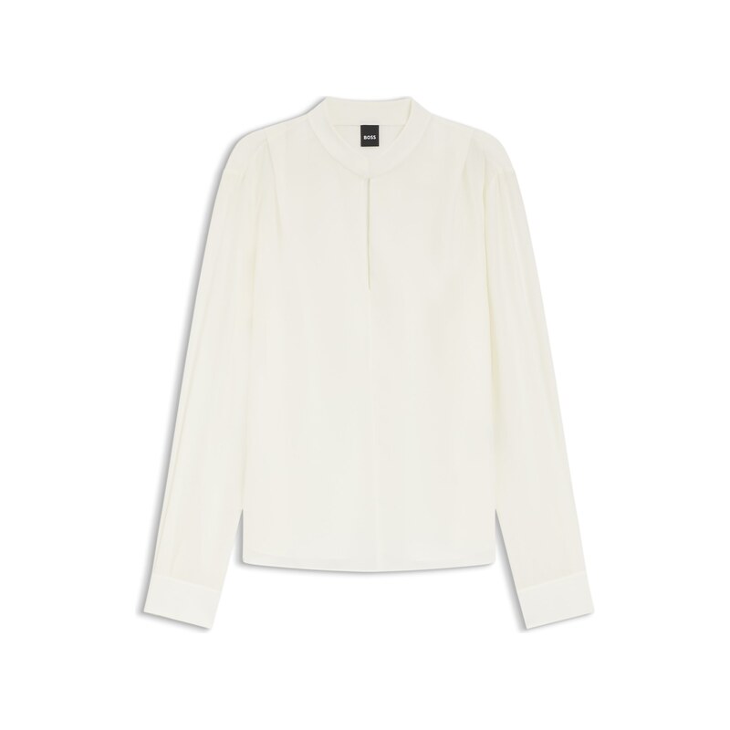 BOSS Relaxed-fit blouse in sandwashed silk