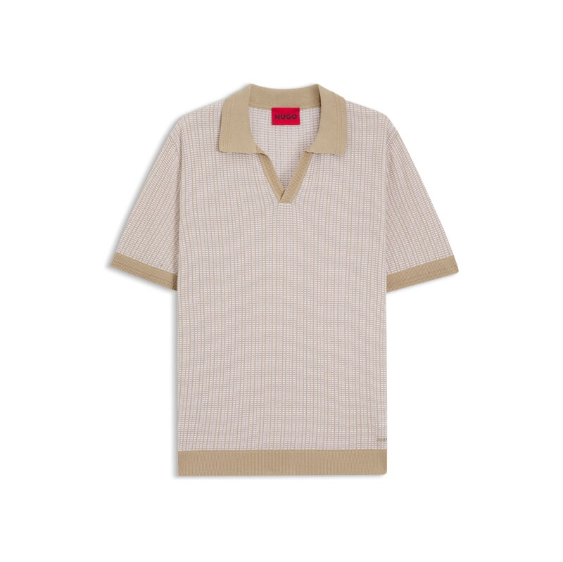HUGO Johhny-collar sweater in cotton and linen