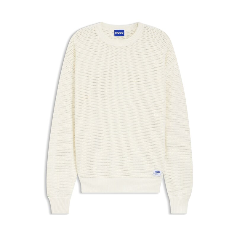 HUGO Perforated-knit sweater in cotton