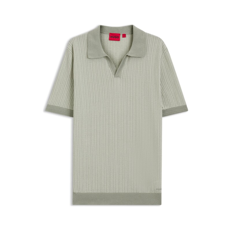 HUGO Johhny-collar sweater in cotton and linen