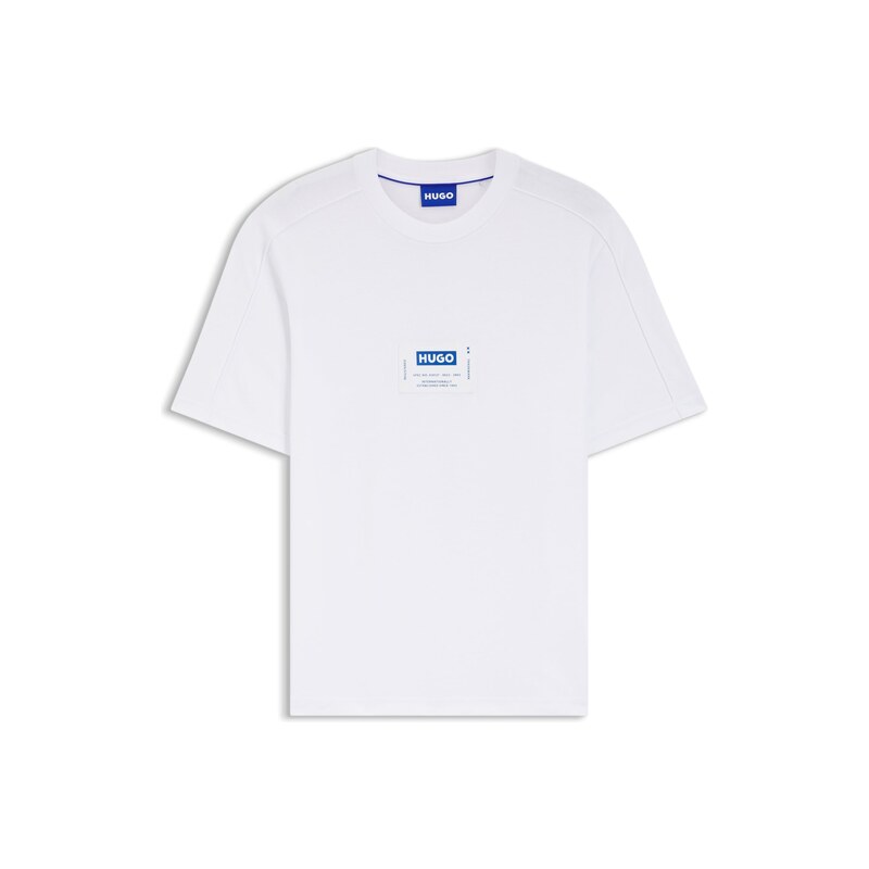HUGO Cotton-jersey T-shirt with workwear logo label