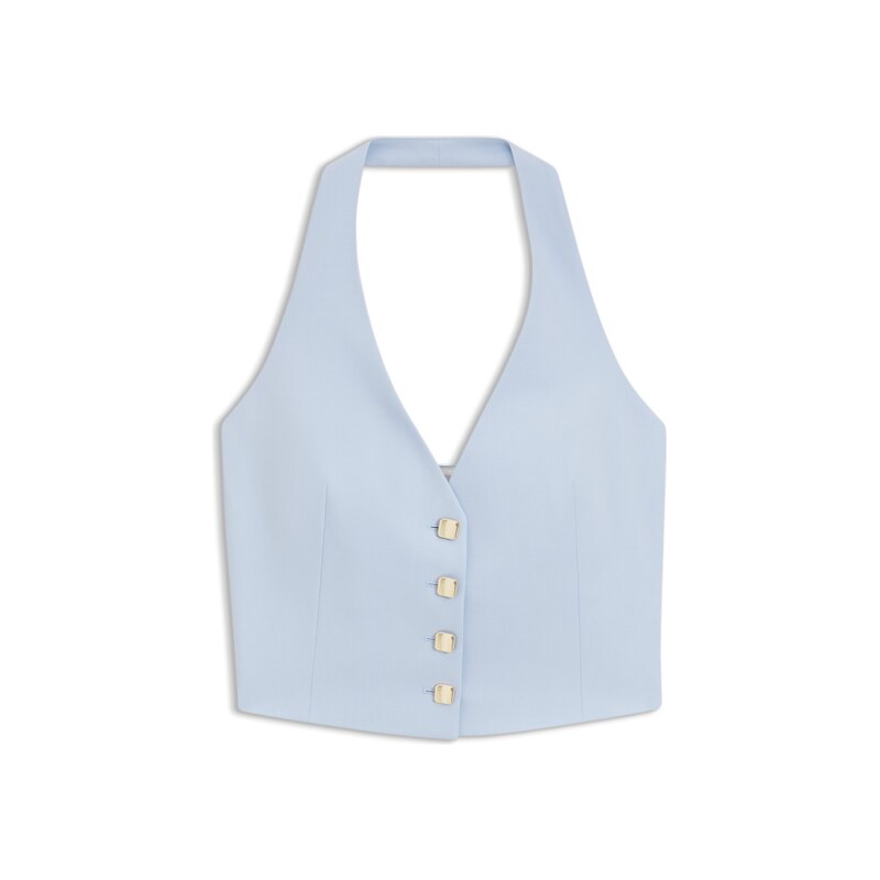 HUGO Slim-fit waistcoat with halterneck