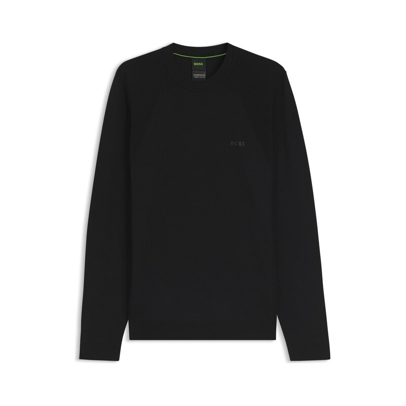 BOSS Cotton-blend sweater with bodymapping structure