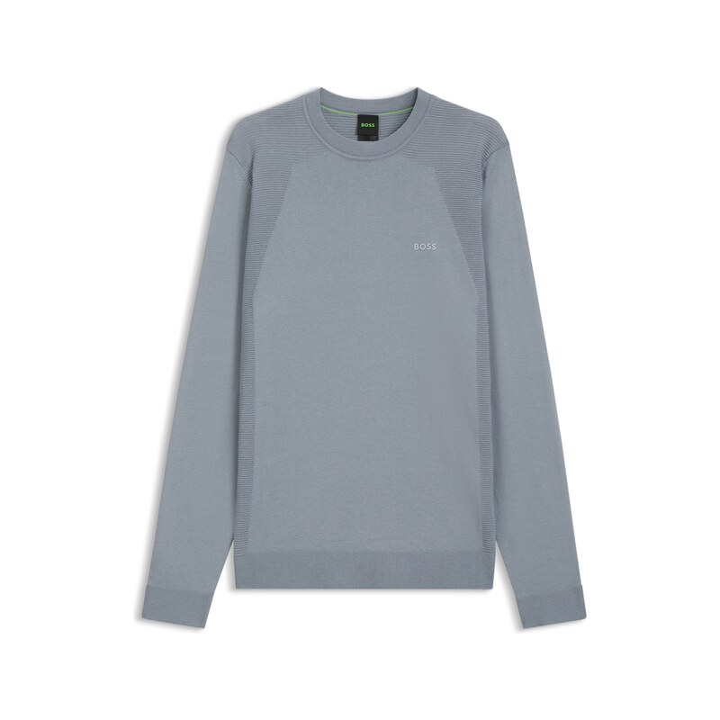 BOSS Cotton-blend sweater with bodymapping structure