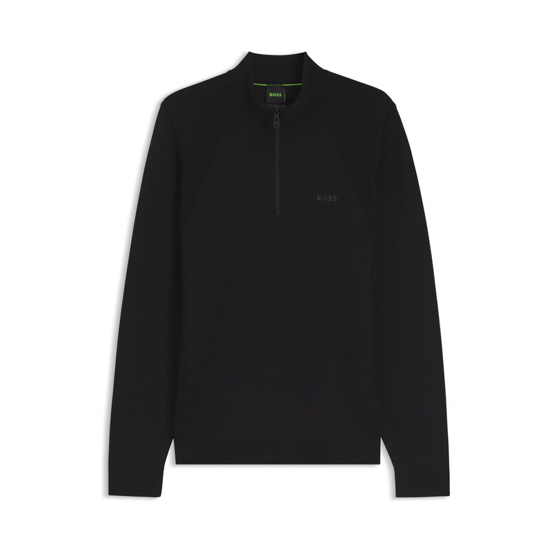 BOSS Zip-neck sweater in a cotton blend