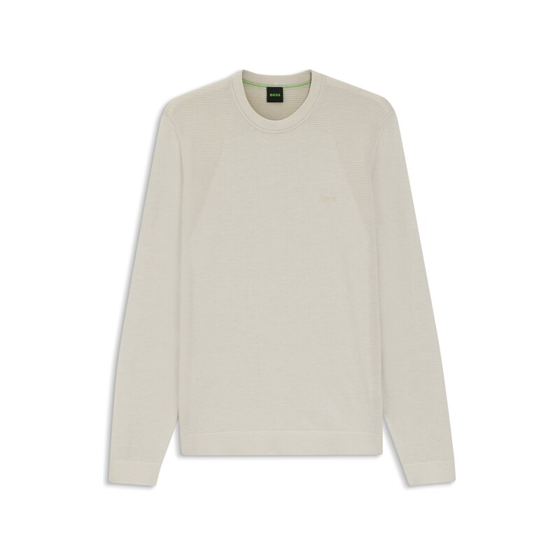 BOSS Cotton-blend sweater with bodymapping structure