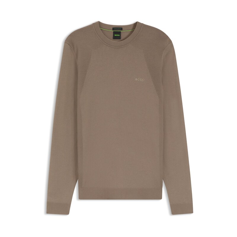 BOSS Cotton-blend sweater with bodymapping structure