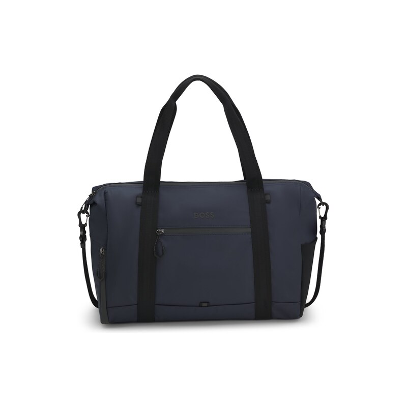 BOSS Faux-leather holdall with reflective details