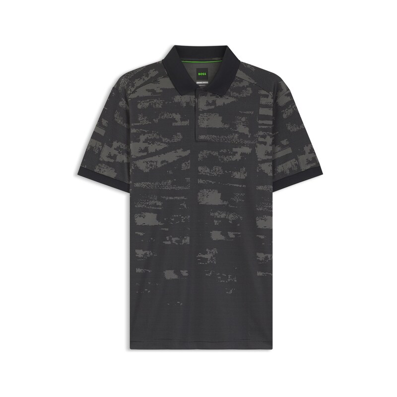 BOSS Active Slim-fit polo shirt with jacquard pattern