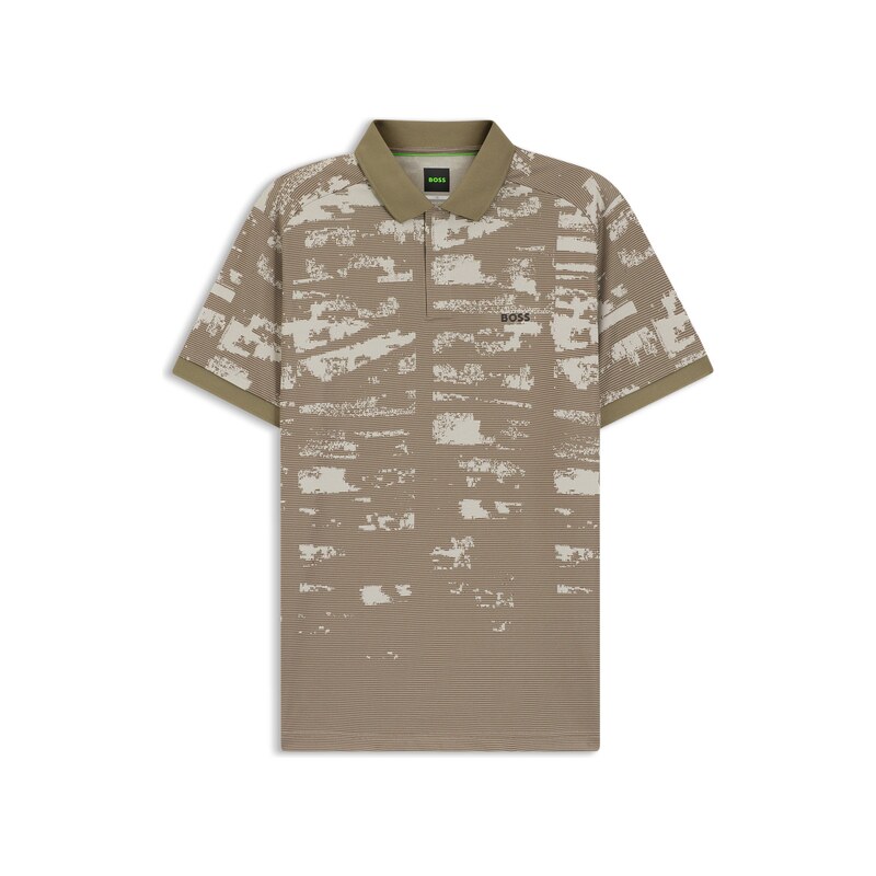 BOSS Active Slim-fit polo shirt with jacquard pattern