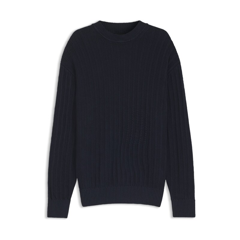 BOSS Linen-cotton sweater with knitted structure