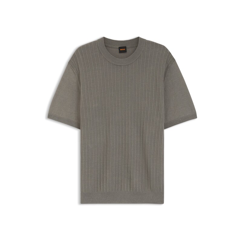 BOSS Linen-cotton knit T-shirt
