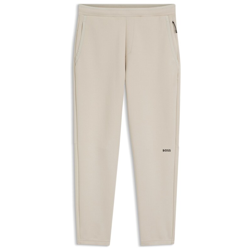 BOSS Cotton-blend tracksuit bottoms with reflective graphic