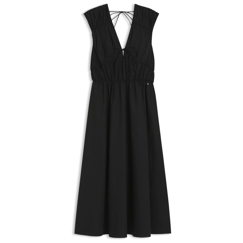BOSS Cotton-poplin dress with gathered details