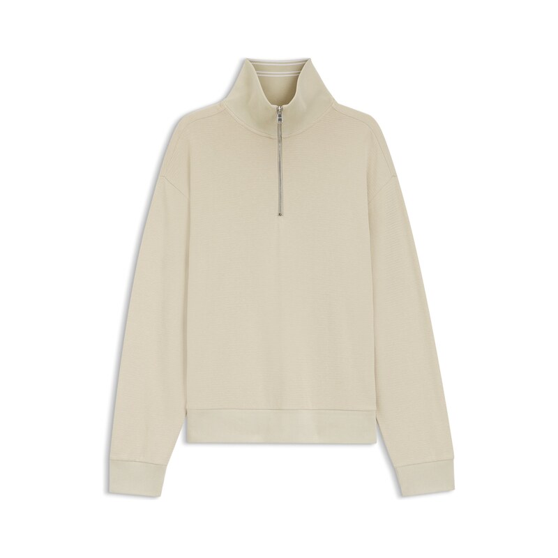 BOSS Cotton sweatshirt with quarter zip