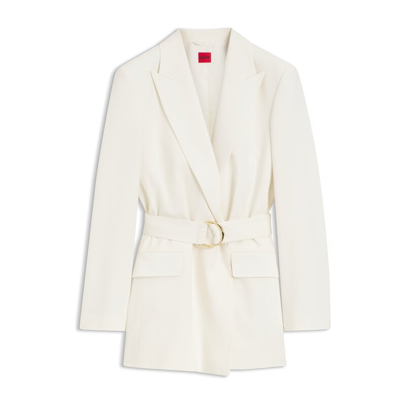 HUGO Relaxed-fit blazer with D-ring belt