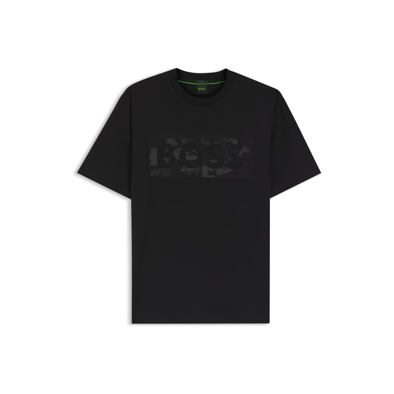 BOSS Stretch-cotton T-shirt with logo artwork