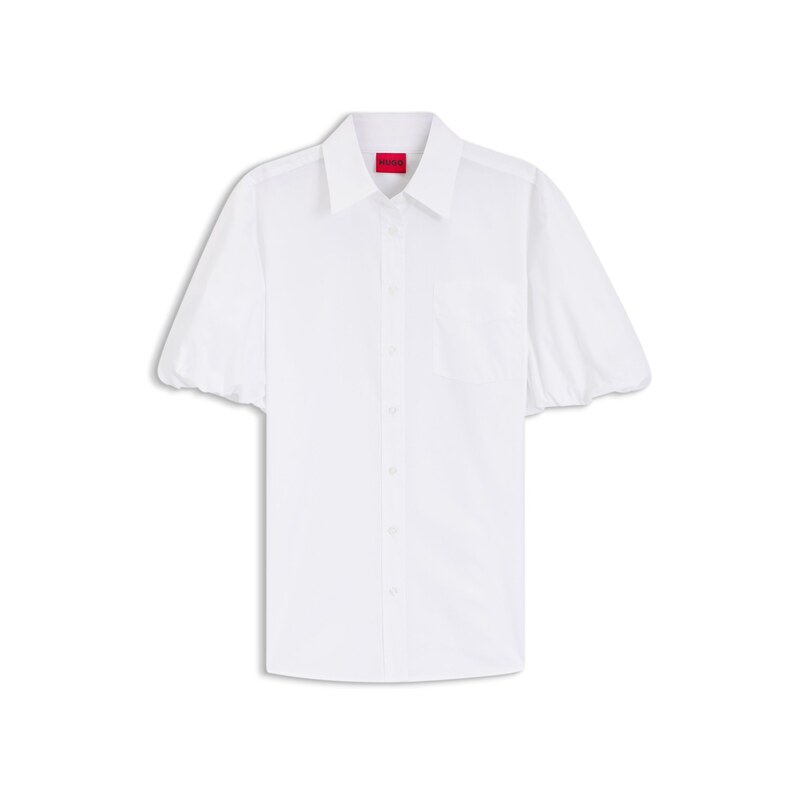 HUGO Relaxed-fit blouse in cotton poplin