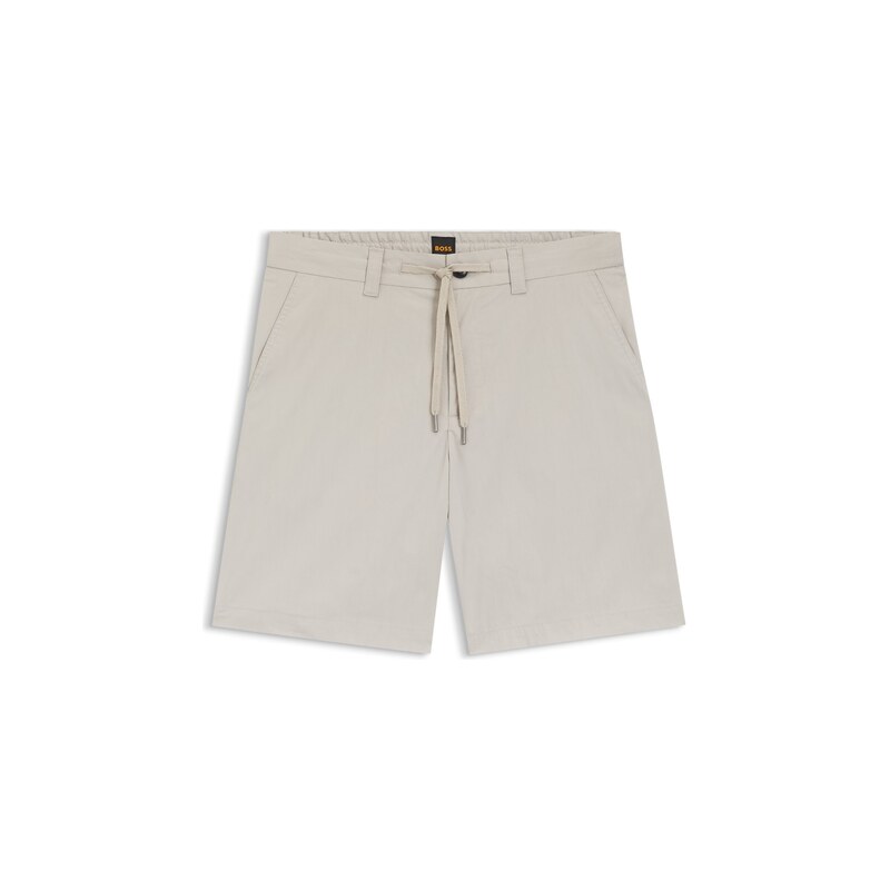 BOSS Straight-fit chino shorts in cotton-blend poplin