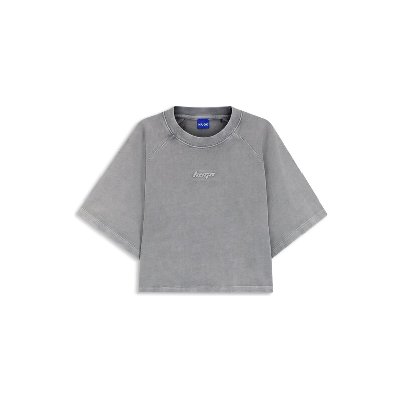 HUGO Relaxed-fit T-shirt in cotton terry with embossed logo