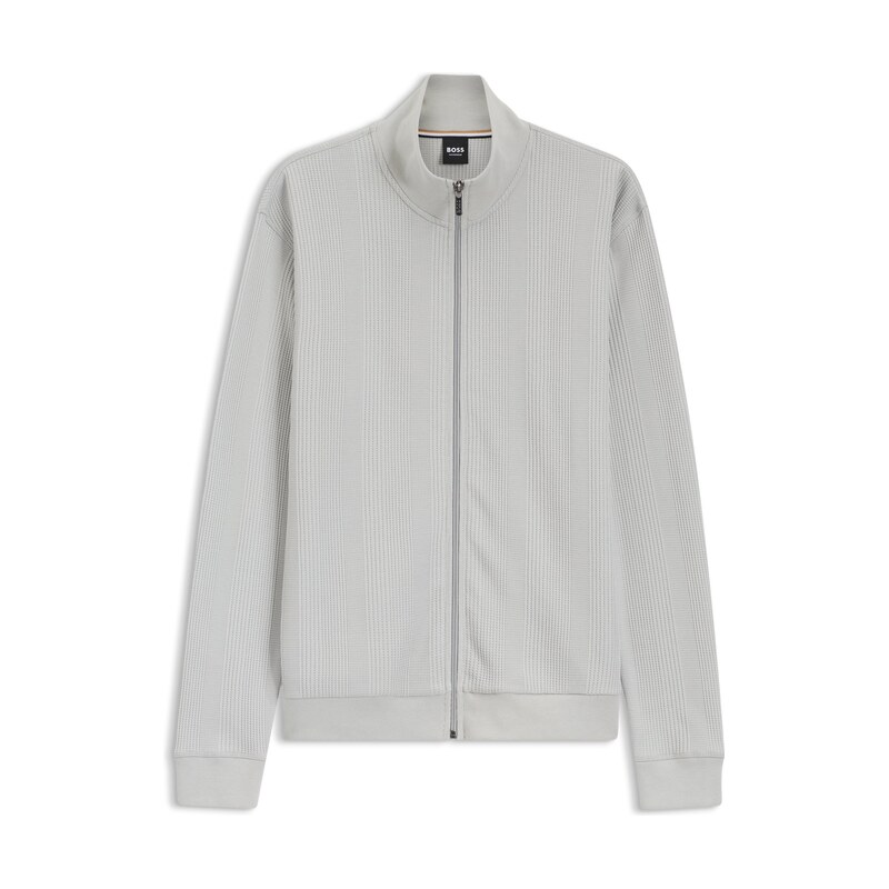 BOSS Cotton-blend jacket with waffle structure