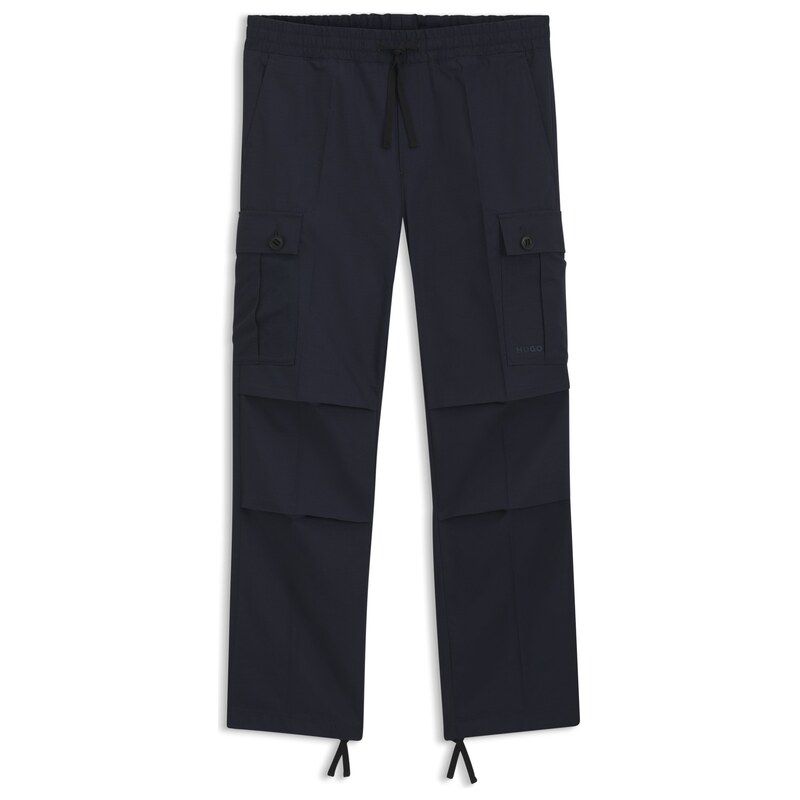 HUGO Cargo trousers in mercerised cotton with a straight fit