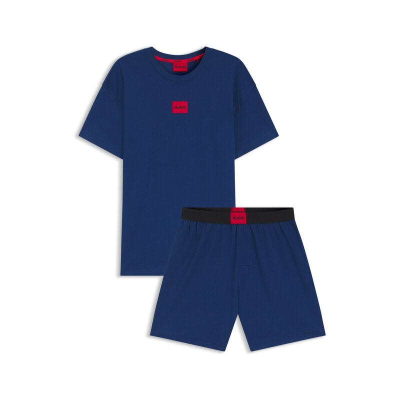 HUGO Stretch-cotton pyjamas with logo labels