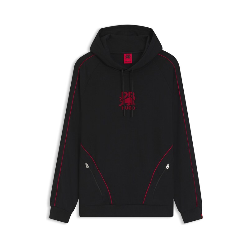 HUGO x RB stretch-cotton hoodie with bull motif