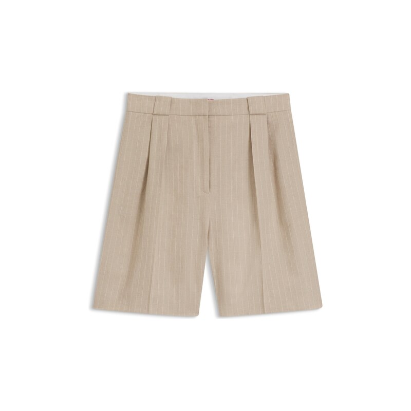 HUGO Relaxed-fit shorts in a pinstripe cotton blend