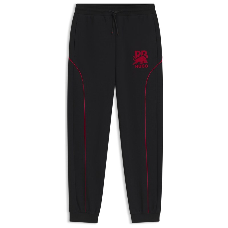 HUGO x RB stretch-cotton tracksuit bottoms with bull motif