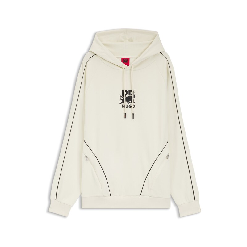HUGO x RB stretch-cotton hoodie with bull motif