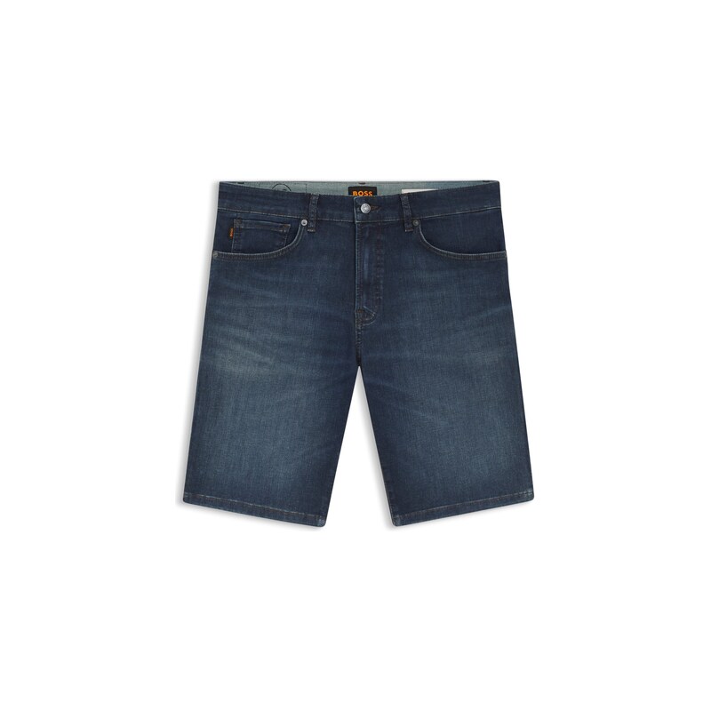 BOSS Maine regular-fit shorts in blue soft-motion denim