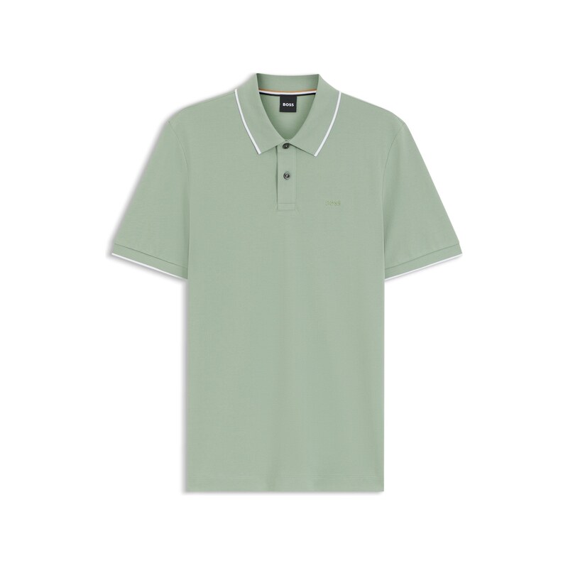 BOSS Cotton-piqué polo shirt with embroidered logo