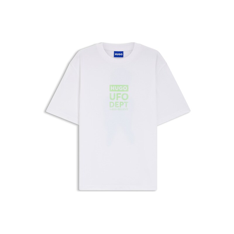 HUGO Cotton-jersey T-shirt with printed artwork