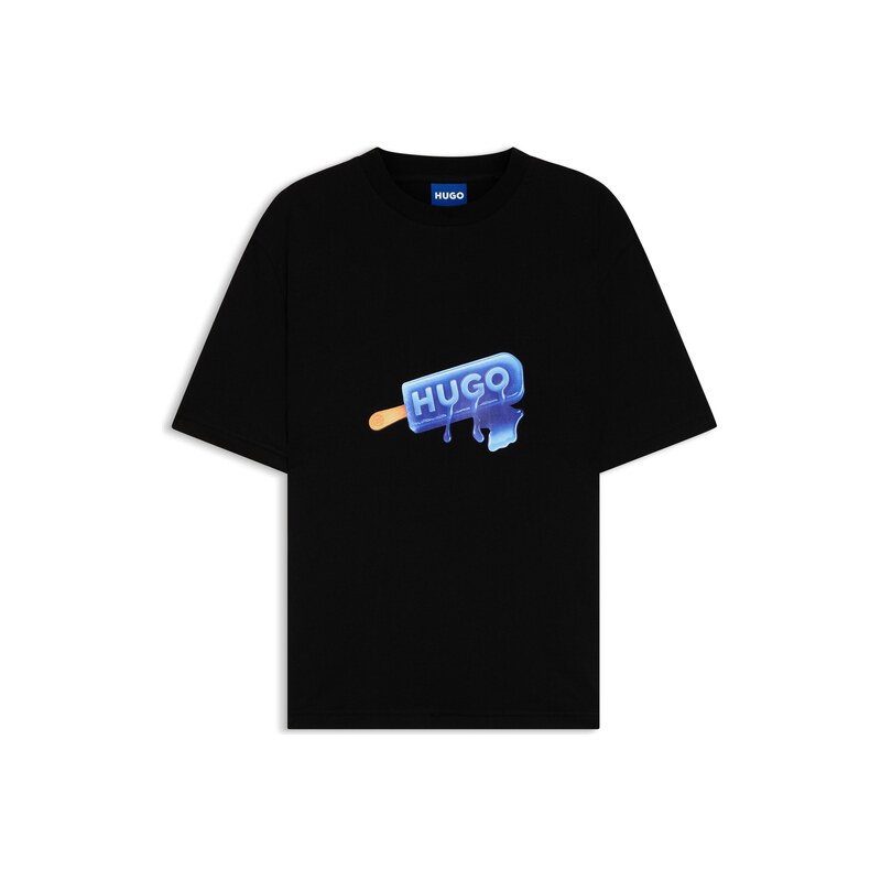 HUGO Cotton-jersey T-shirt with ice-lolly artwork