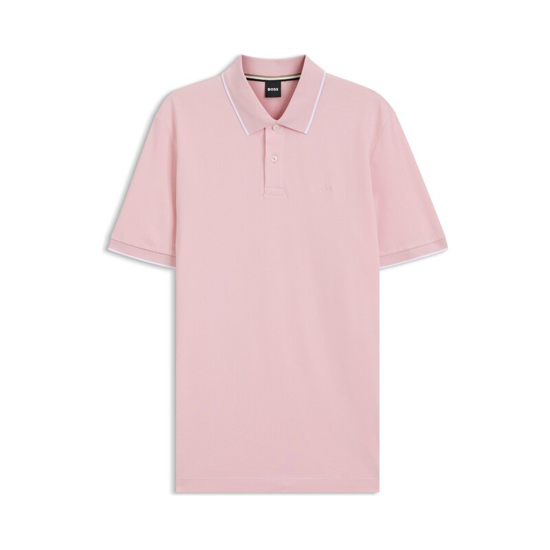 BOSS Cotton-piqué polo shirt with embroidered logo