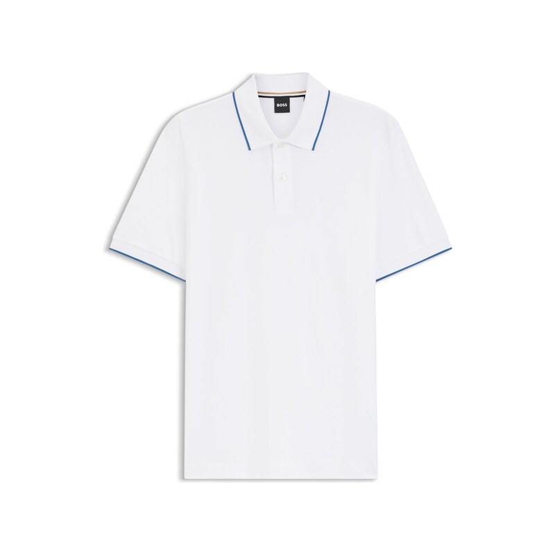 BOSS Cotton-piqué polo shirt with embroidered logo