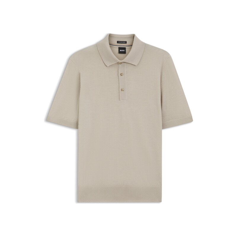 BOSS Knit polo in virgin wool