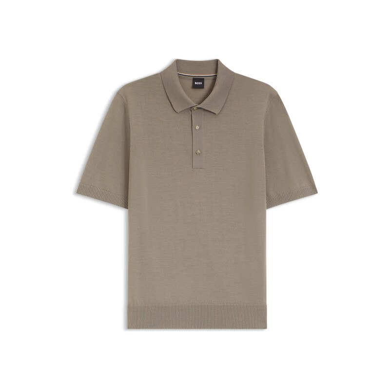 BOSS Knit polo in virgin wool