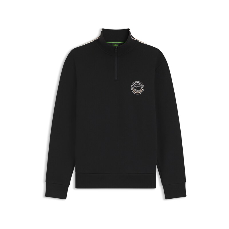 BOSS Cotton-blend sweatshirt with tennis artwork