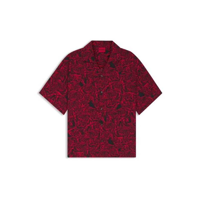 HUGO Oversized-fit shirt with digital print