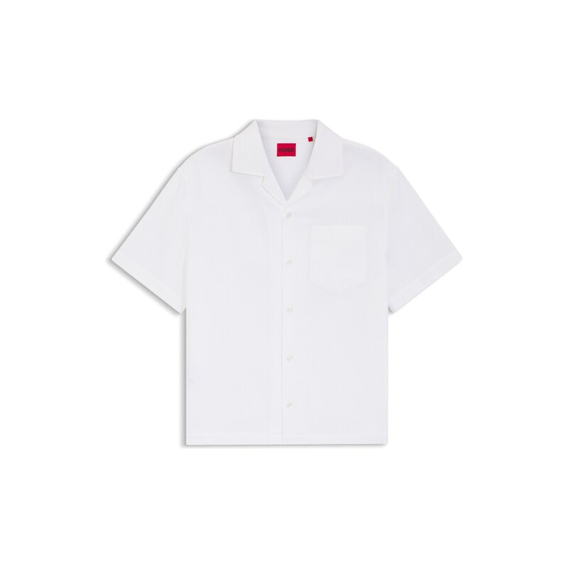 HUGO Oversized-fit shirt in structured cotton