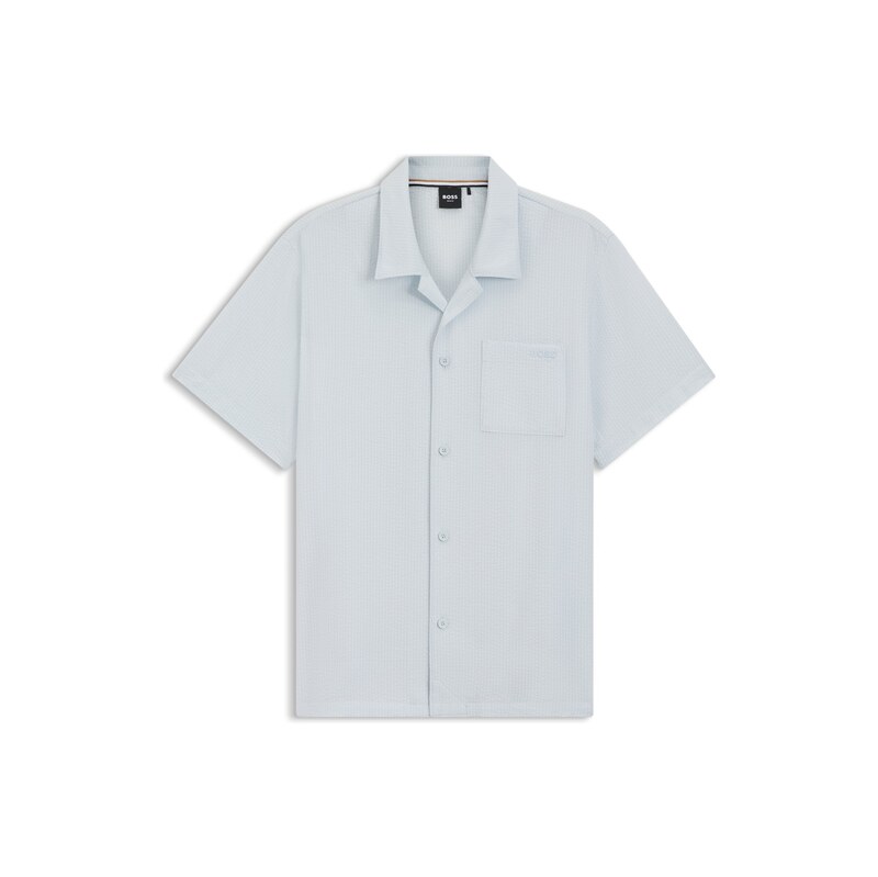 BOSS Regular-fit shirt in seersucker fabric