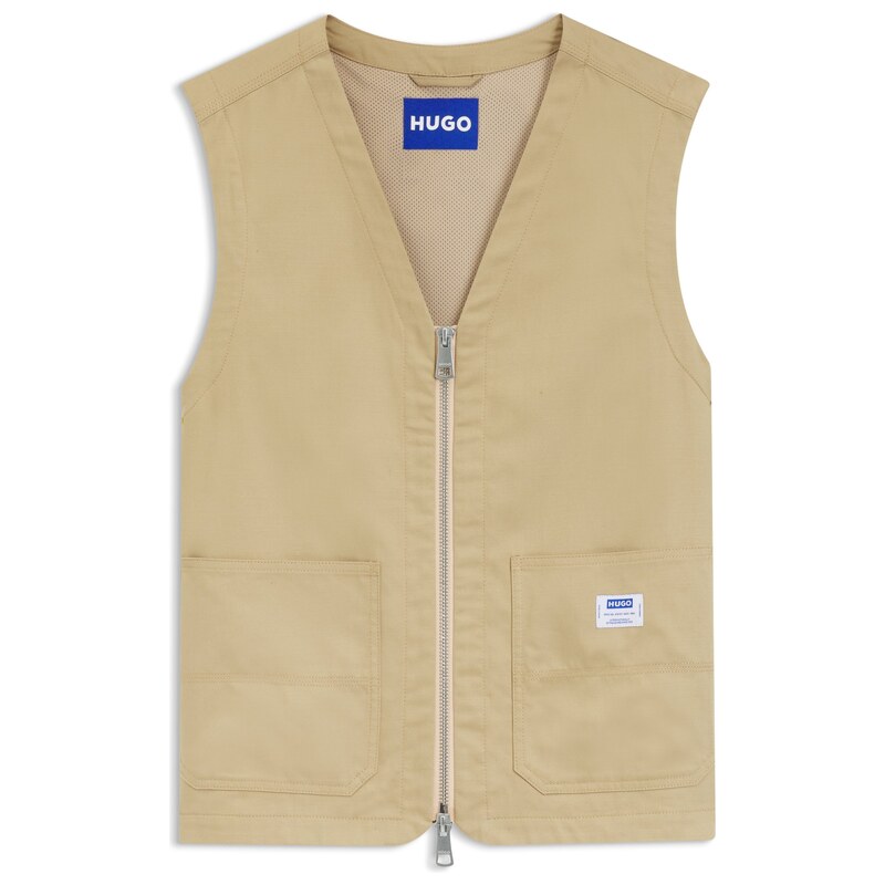 HUGO Relaxed-fit gilet in mercerised cotton
