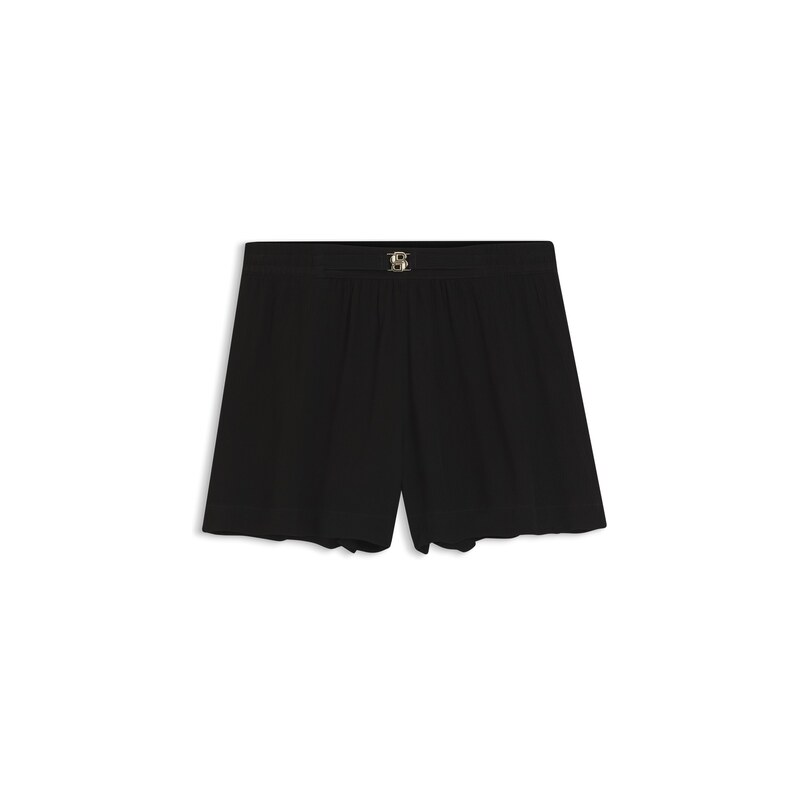BOSS Crepe shorts with Double B monogram buckle