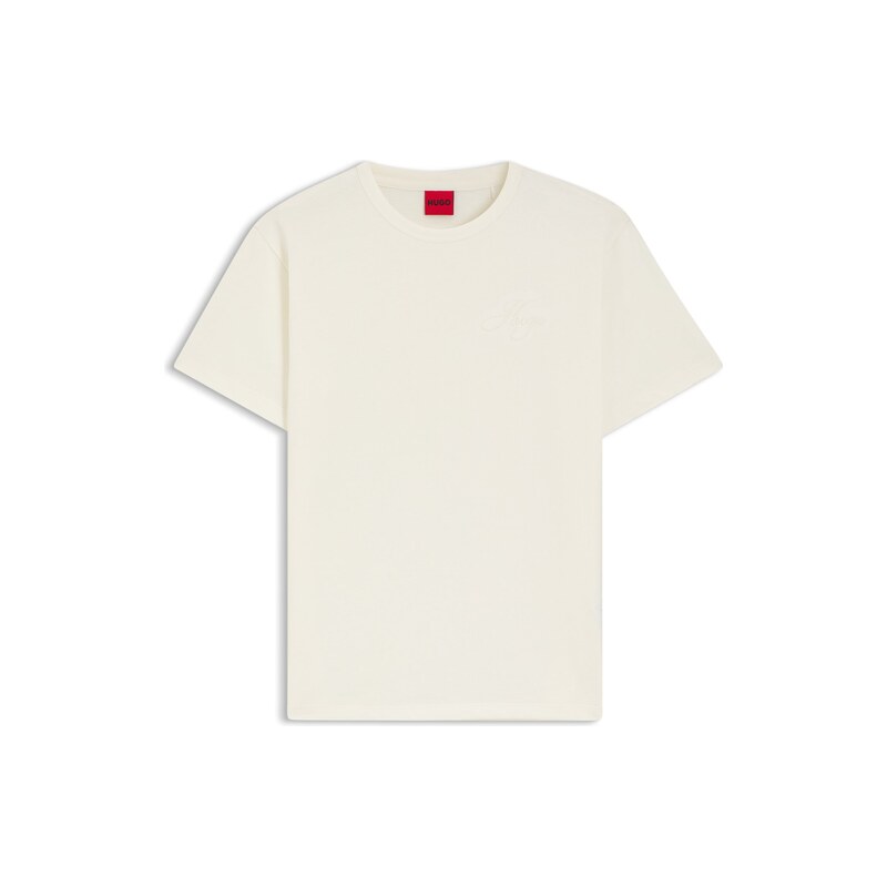 HUGO Cotton-jersey T-shirt with embroidered script logo