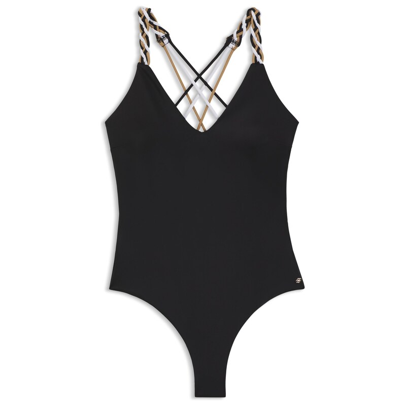 BOSS Swimsuit with signature-stripe braided straps