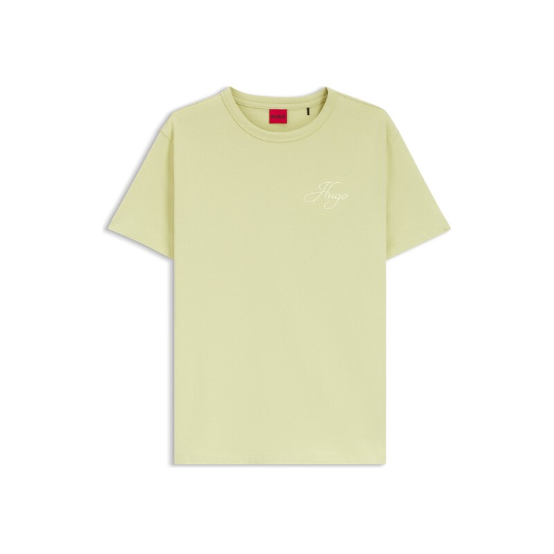 HUGO Cotton-jersey T-shirt with embroidered script logo
